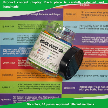 Quran Verse Jar for Spiritual Comfort, Islamic Gifts for Women Men Kids Muslim Friends, Ramadan Decorations, Ramadan Eid Gifts,Quran Prayers & Gratitude Verses in English, Islamic Decor