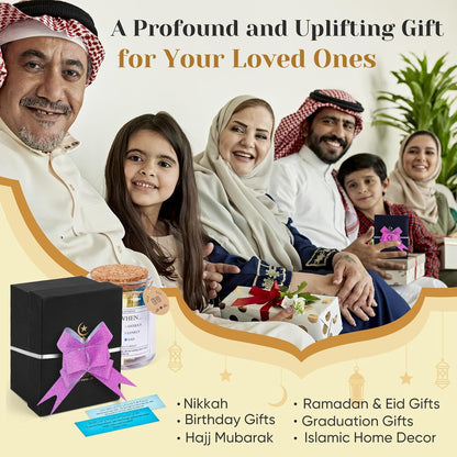 99 Quran Verses Jar in Arabic and English - Islamic Gifts for Muslim Women, Men, Kids - Ramadan & Eid Gifts, Read Me When Quran Jar, Quranic Affirmations, Islamic Decor, Ramadan Decorations for Home