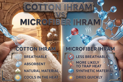 Ihram for Umrah Men, Hajj and Umrah Ihram for Men,100% Cotton Set 2-Piece, Breathable Washable Quick Drying, Soft Non-Stitched 43 X 86 Inch - 110 X 220Cm Ehram Ahram
