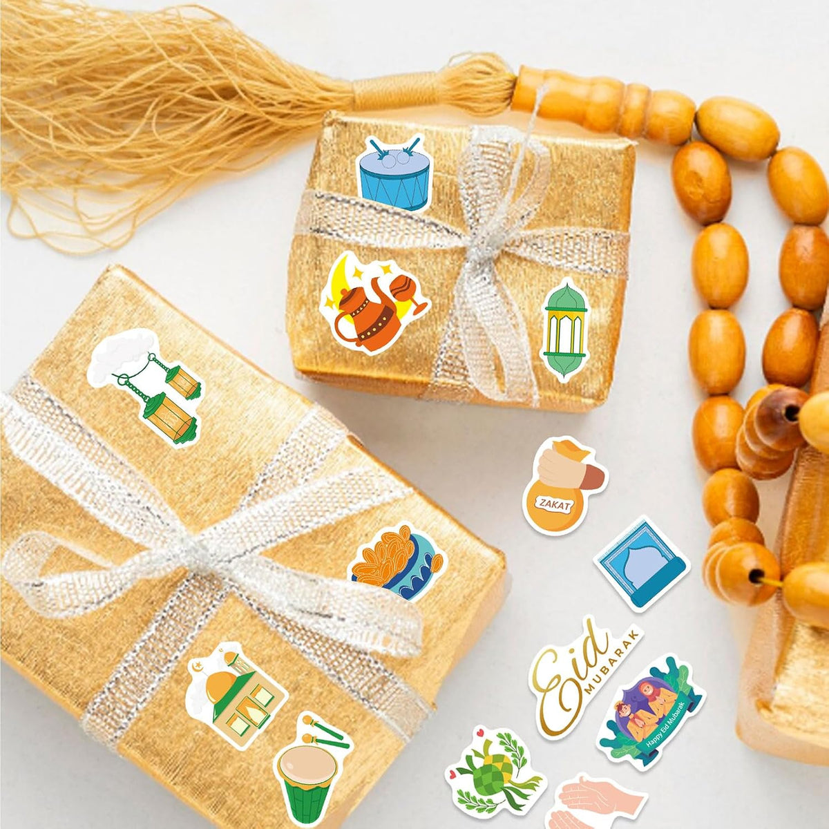 312 PCS Eid Mubarak Stickers, Eid Mubarak Theme Stickers for Kids