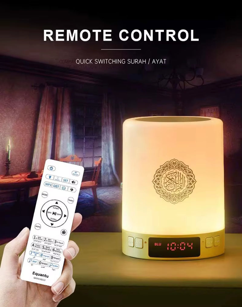 Hot Selling OEM Digital Quran Player Quran Learning Touch & App Control Colorful Light Battery Powered Portable Islamic Gift