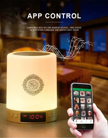 Hot Selling OEM Digital Quran Player Quran Learning Touch & App Control Colorful Light Battery Powered Portable Islamic Gift