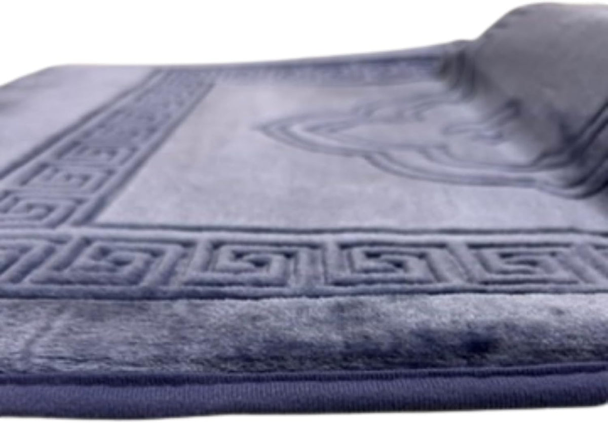 Orthopedic Prayer Mat with Memory Foam Knee Support – Extra Thick Padded Prayer Rug, Muslim & Islamic Prayer Mat (Sajadah) for Men & Women, Soft Luxury Comfort for Eid, Ramadan & Daily Prayer (Gray)
