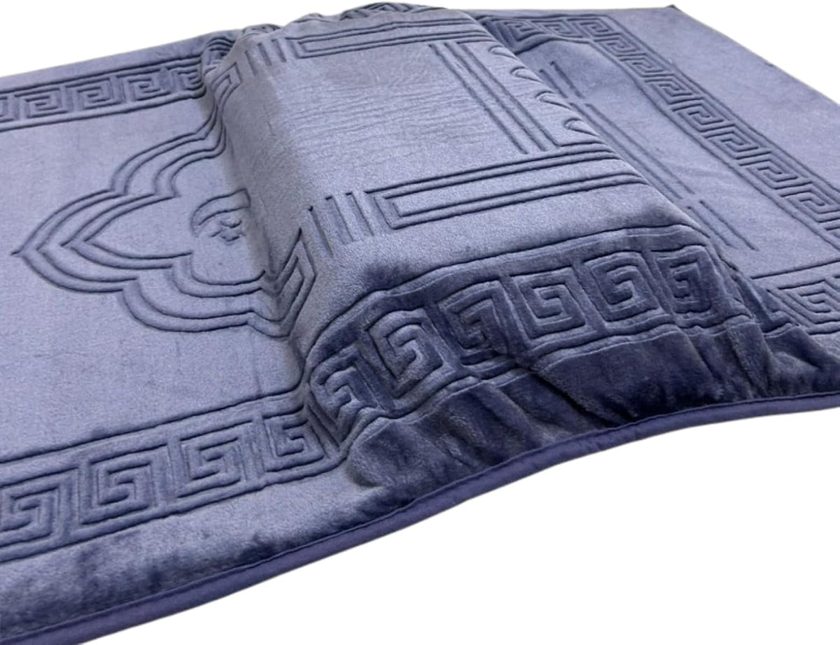 Orthopedic Prayer Mat with Memory Foam Knee Support – Extra Thick Padded Prayer Rug, Muslim & Islamic Prayer Mat (Sajadah) for Men & Women, Soft Luxury Comfort for Eid, Ramadan & Daily Prayer (Gray)