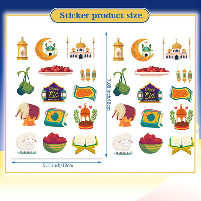 312 PCS Eid Mubarak Stickers, Eid Mubarak Theme Stickers for Kids