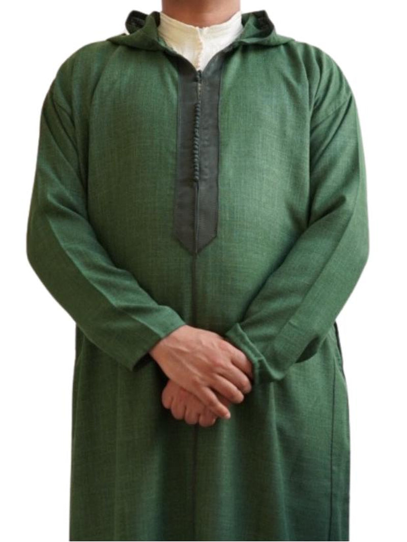 Moroccan Wool Djellaba: Hooded Winter Thobe