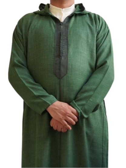 Moroccan Wool Djellaba: Hooded Winter Thobe