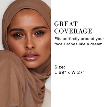 Premium Jersey Hijab Scarf for Women - Islamic Head Scarf Wrap Hijabs