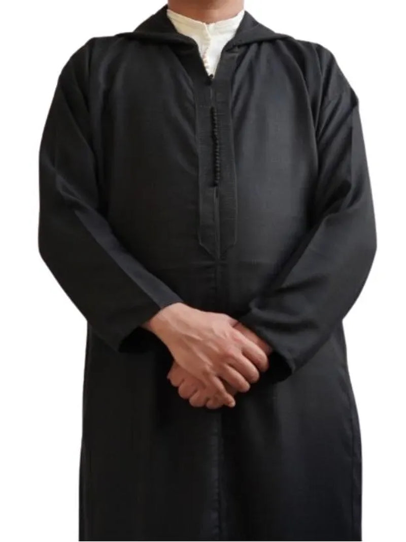 Moroccan Wool Djellaba: Hooded Winter Thobe
