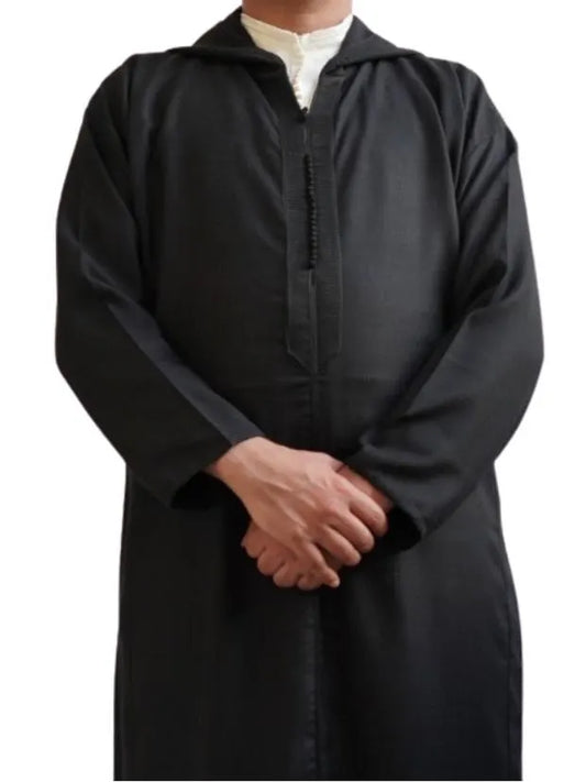 Moroccan Wool Djellaba: Hooded Winter Thobe