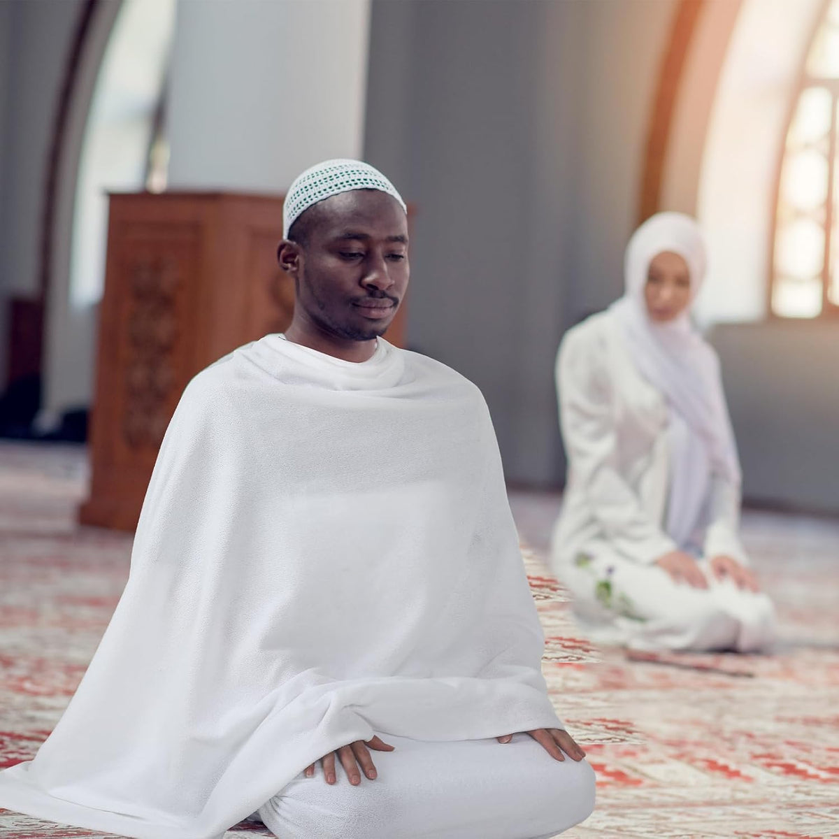 4 Pcs Hajj Ihram for Men Umrah Essentials Lightweight Microfiber Breathable Ihram White Ahram Hajj Islamic Clothing Gifts