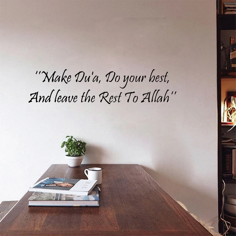 Islamic Muslim Wall Art , Make Du'A - Islamic Quotes Wall Decal Stickers ,Z2054