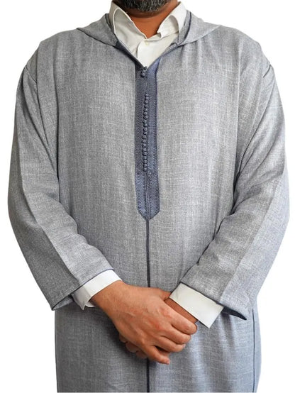 Moroccan Wool Djellaba: Hooded Winter Thobe