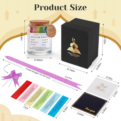 99 Quran Verses Jar in Arabic and English - Islamic Gifts for Muslim Women, Men, Kids - Ramadan & Eid Gifts, Read Me When Quran Jar, Quranic Affirmations, Islamic Decor, Ramadan Decorations for Home