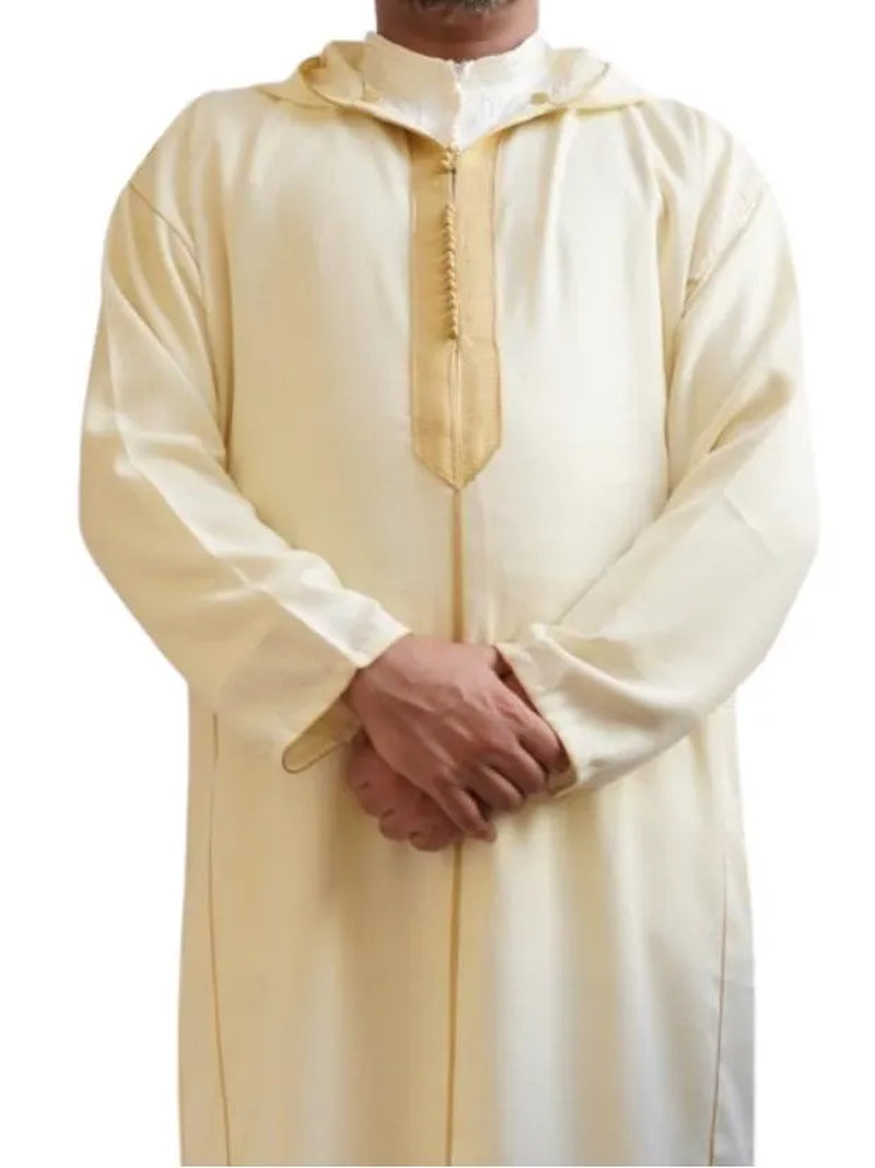 Moroccan Wool Djellaba: Hooded Winter Thobe