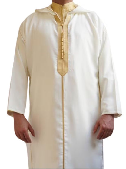 Moroccan Wool Djellaba: Hooded Winter Thobe
