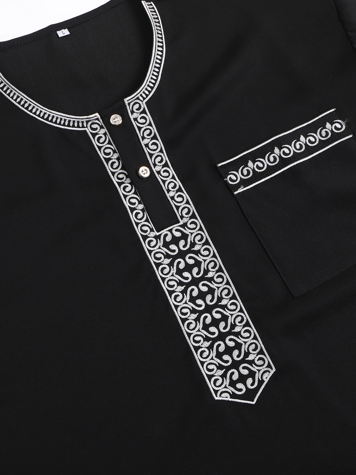 2025 Men'S Traditional Boubou Jalabiyas Jubbah Embroidered Muslim Thobe Islamic Clothing Ramadan Robe Abaya for Moroccan Men