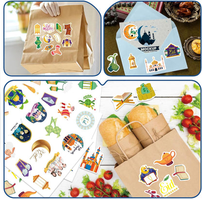 312 PCS Eid Mubarak Stickers, Eid Mubarak Theme Stickers for Kids