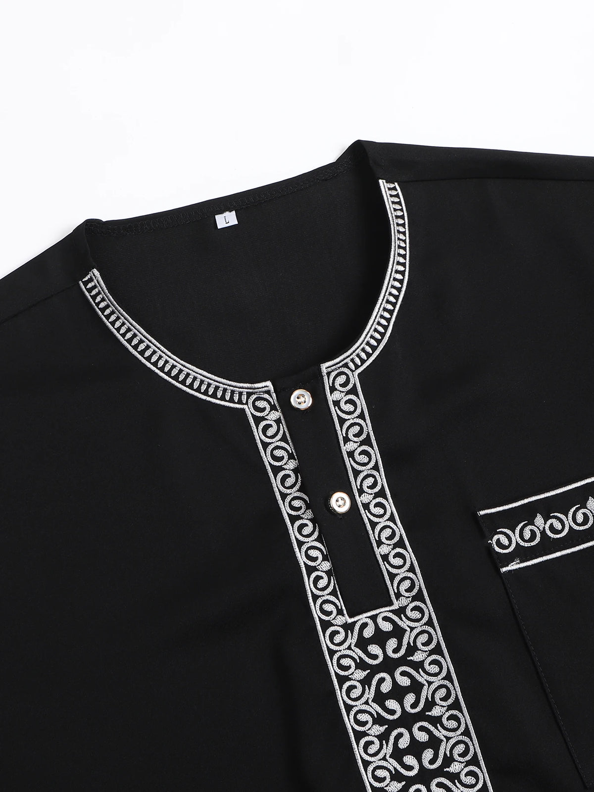 2025 Men'S Traditional Boubou Jalabiyas Jubbah Embroidered Muslim Thobe Islamic Clothing Ramadan Robe Abaya for Moroccan Men
