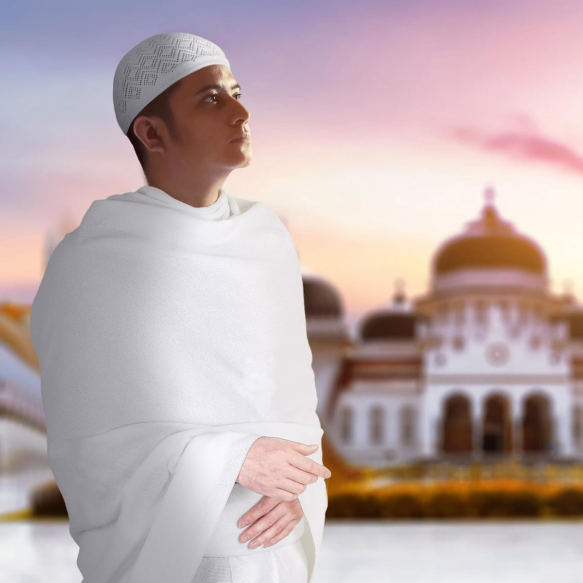 14 Pcs Ihram for Umrah Men Towel Waist Belt Hat Pins
