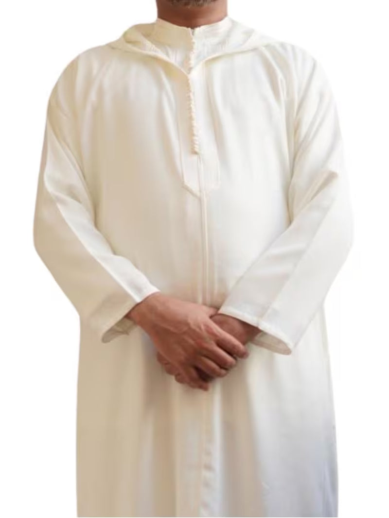 Moroccan Wool Djellaba: Hooded Winter Thobe