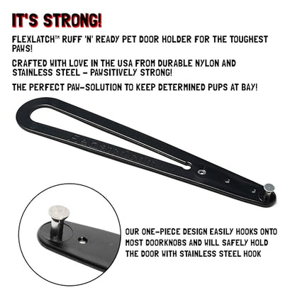 FlexLatch XL Cat Door Latch - Flexible Pet Door Strap Keeps Dogs Out, Lets Cats In (No Tools, No Measuring)