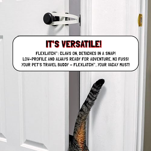 FlexLatch XL Cat Door Latch - Flexible Pet Door Strap Keeps Dogs Out, Lets Cats In (No Tools, No Measuring)
