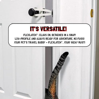 FlexLatch XL Cat Door Latch - Flexible Pet Door Strap Keeps Dogs Out, Lets Cats In (No Tools, No Measuring)