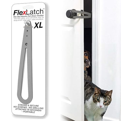 FlexLatch XL Cat Door Latch - Flexible Pet Door Strap Keeps Dogs Out, Lets Cats In (No Tools, No Measuring)
