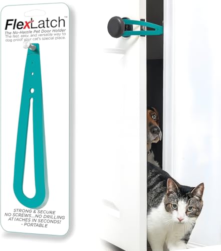 FlexLatch XL Cat Door Latch - Flexible Pet Door Strap Keeps Dogs Out, Lets Cats In (No Tools, No Measuring)